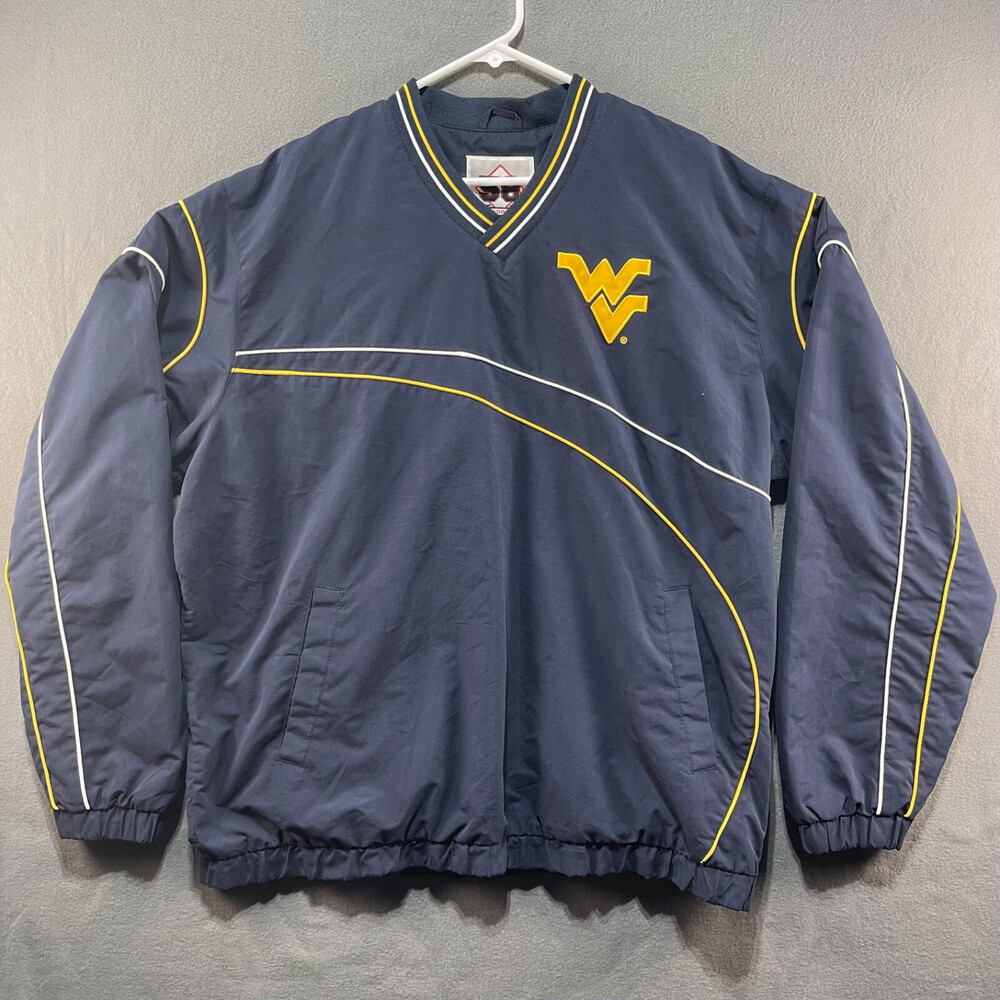 West Virginia Mountaineers Pullover Windbreaker 58 Sports Size XL Blue NCAA WV